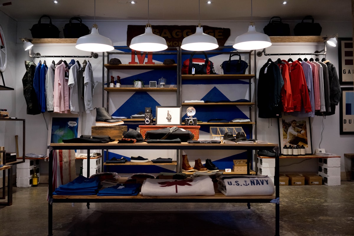 Intérieur d’une boutique de prêt-à-porter